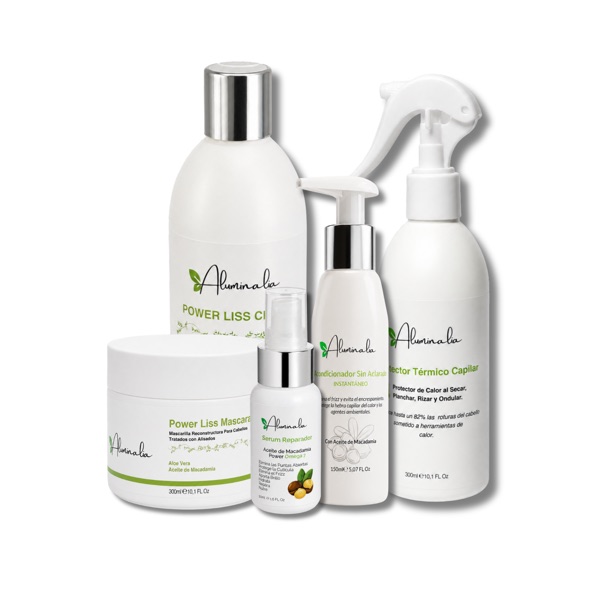 Pack de mantenimiento Power Liss: champú, mascarilla, sérum, acondicionador y protector térmico
