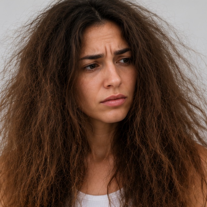 Cabello seco y encrespado